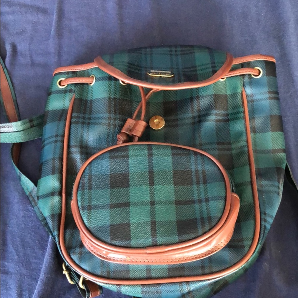Green and brown backpack